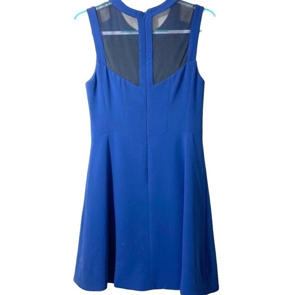 Rag & Bone Sleeveless Ruby Dress in Blue Fit Flare Mesh Back Zipper MSRP  $475 6 - Picture 4 of 14